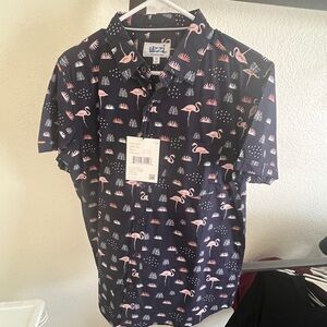 U.S. Polo Assn. Men's Flamingo Print Shirt - Black